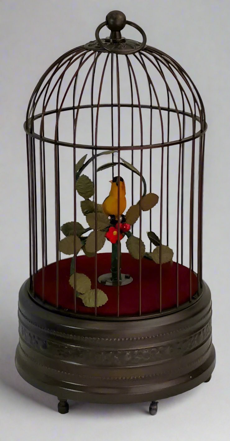 mechanical bird cage, mechanical music automata